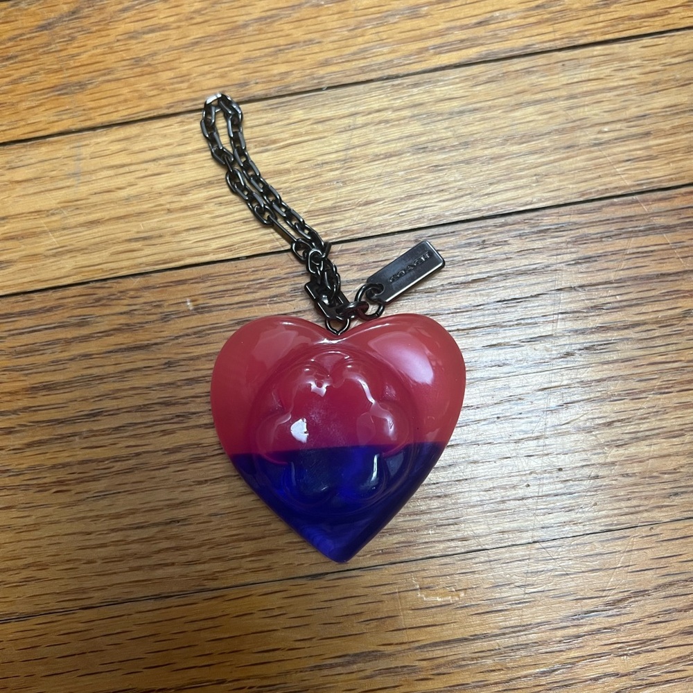 COACH X RICHARD BERNSTEIN JELLO HEART PINK/PURPLE BAG CHARM PUZZLE CHAIN 227